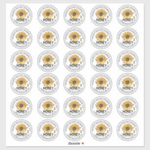 Sticker Trente 2" Honey Sunflower imperméable Mason Étique