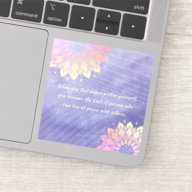 Sticker Très Peri Yoga Instructeur Rose Gold Mandala Citat (Détail)