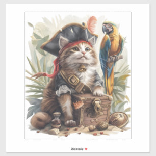 Sticker Trésor de Chat Pirate