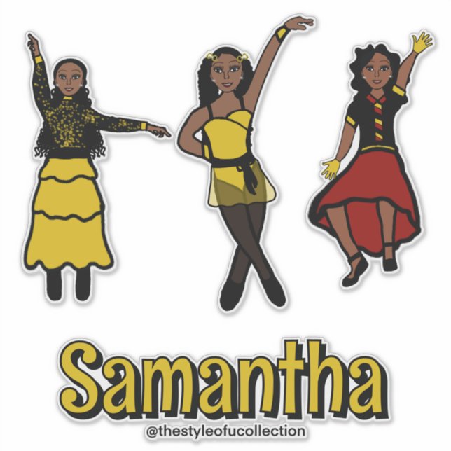 Sticker Tri-Stylisé Rouge Jaune Noir Danseur (Devant)