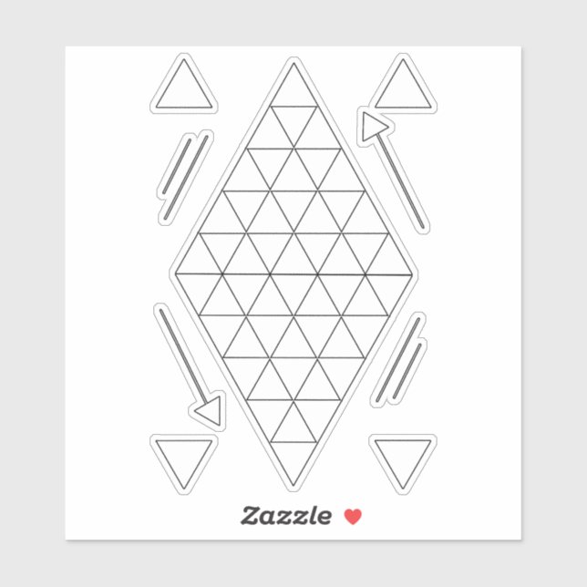 Sticker Triangles géométriques blancs (Feuille)