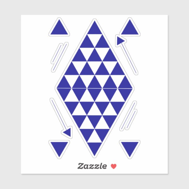 Sticker Triangles géométriques bleus (Feuille)