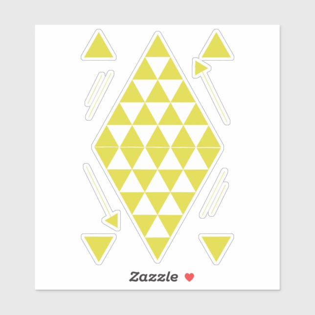Sticker Triangles géométriques jaunes (Feuille)