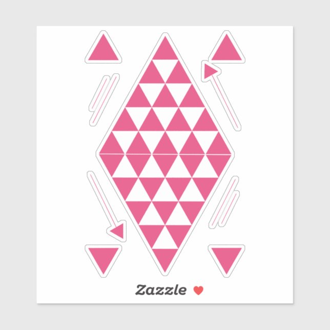 Sticker Triangles géométriques roses (Feuille)