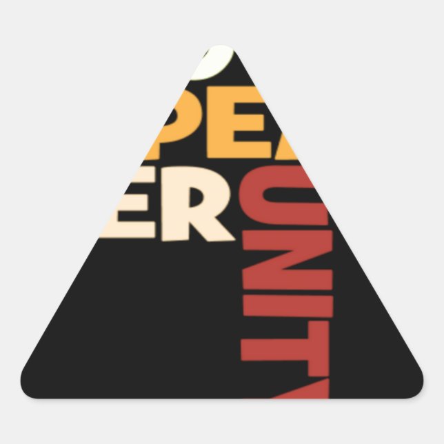 Sticker Triangulaire 2014 Love Rocks Peace Art Imprimer (Devant)