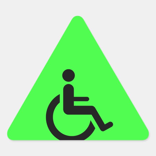 Sticker Triangulaire Accès en fauteuil roulant - Symbole du fauteuil de (Devant)