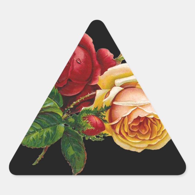 Sticker Triangulaire Accessoires d'impression rose - noir, rouge, art v (Devant)