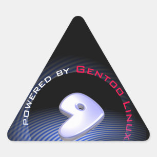 Sticker Triangulaire Actionné par logo de GENTOO LINUX
