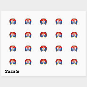Sticker Triangulaire AD 001 - Bouclier médiéval serbe Serbie