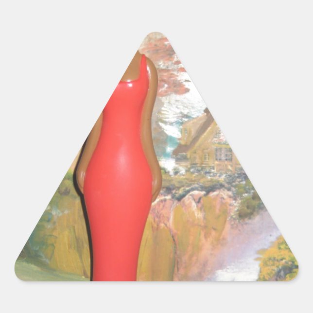 Sticker Triangulaire Afro Glam : Une beauté intemporelle (Devant)