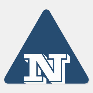 Sticker Triangulaire Alphabet par Janz Majuscule N Police Box Blue