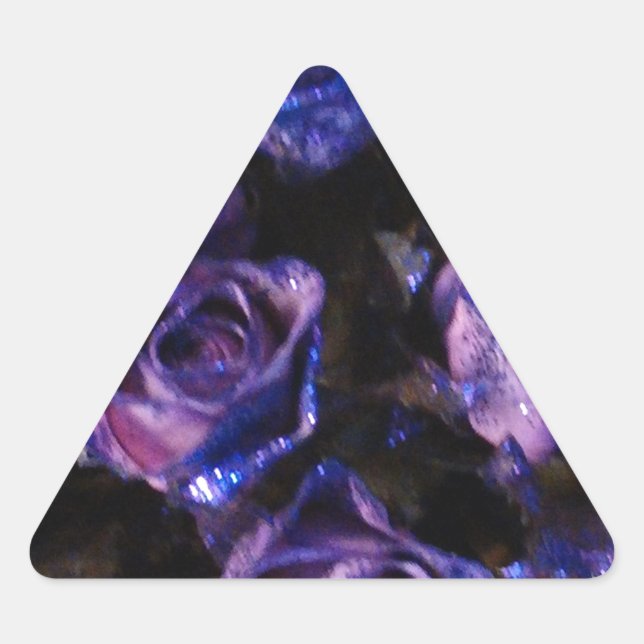 Sticker Triangulaire Amour romantique violet Valentine Parties scintill (Devant)