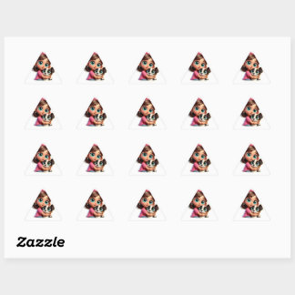 Sticker Triangulaire Amoureux des chiens