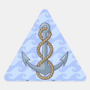 Sticker Triangulaire Ancre avec corde