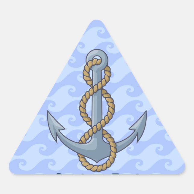 Sticker Triangulaire Ancre avec corde (Devant)
