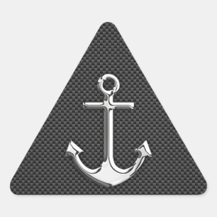 Sticker Triangulaire Ancre Chrome sur fibre de carbone