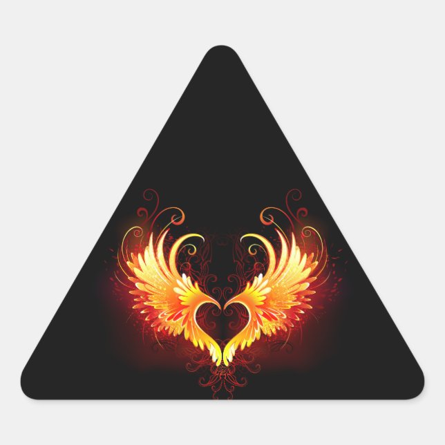 Sticker Triangulaire Angel Fire Heart with Wings (Devant)