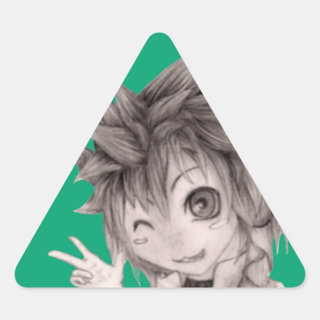 Sticker Triangulaire Anime de lit, dessin original (Devant)