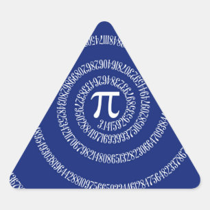 Sticker Triangulaire Anneaux de spirale pour Pi sur bleu marine