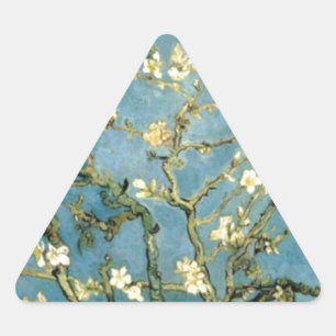 Sticker Triangulaire Arbre d'amande en fleurs par Van Gogh