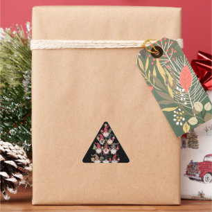 Sticker Triangulaire Arbre de Noël Gnomes Noël drôle Vacances