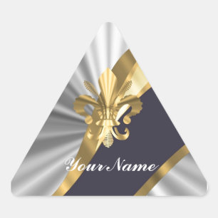 Sticker Triangulaire Argent et or Fleur dy Lys