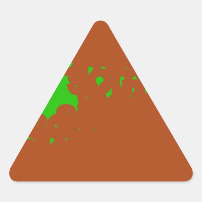 Sticker Triangulaire art abstrait marron et vert (Devant)