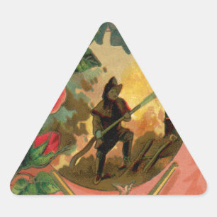 Sticker Triangulaire Artwork de pompier vintage des années 1880