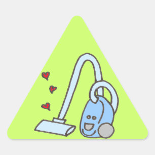 Sticker Triangulaire Aspirateur avec des coeurs
