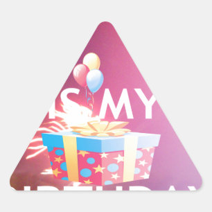 Sticker Triangulaire Aujourd'hui est mon art d'anniversaire