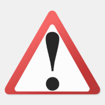 Avertissement d'exclamation rouge, noir et blanc