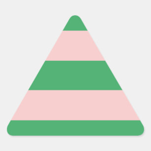 Sticker Triangulaire Bande horizontale rose et verte   Toute taille   P