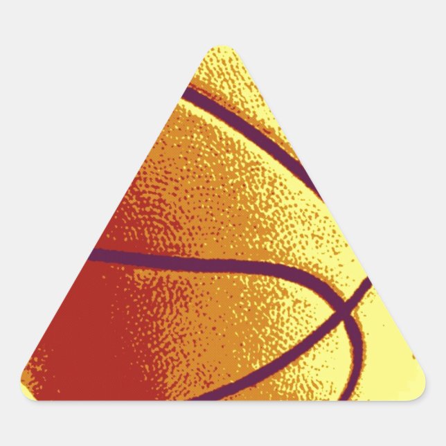Sticker Triangulaire Basket-ball Jaune Orange (Devant)