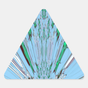 Sticker Triangulaire Beau Aqua Bleu Extraordinaire Motif Art Floral