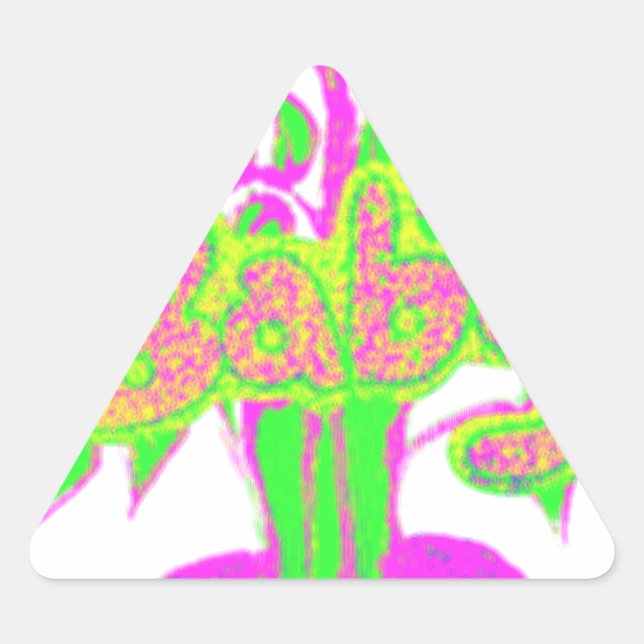 Sticker Triangulaire Beau bébé Extraordinaire rose Inspirationnel Flora (Devant)