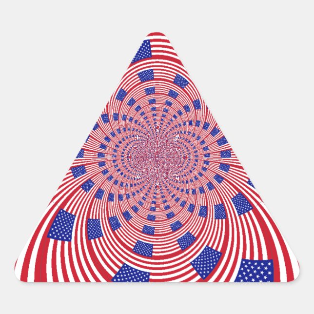 Sticker Triangulaire Beau drapeau américain Extraordinaire Kaleidoscope (Devant)