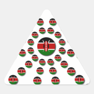 Sticker Triangulaire Beau Drapeau circulaire kenyan : Un design radial