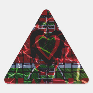 Sticker Triangulaire Beau drapeau national contemporain kényan Edgy
