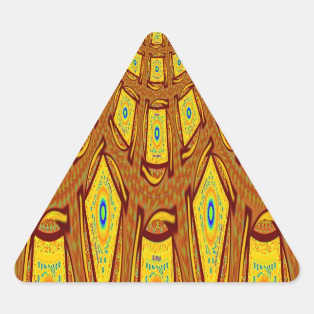 Sticker Triangulaire Beau Golden Brown Africain Tribal Imprimé vecteur (Devant)