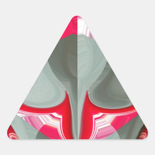 Sticker Triangulaire beau motif géométrique gris cendré rouge design AR (Devant)