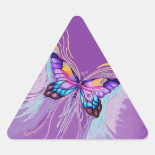 Sticker Triangulaire Beau Papillon