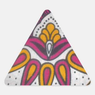 Sticker Triangulaire Beau tissu africain coloré Motif Art Imprimer