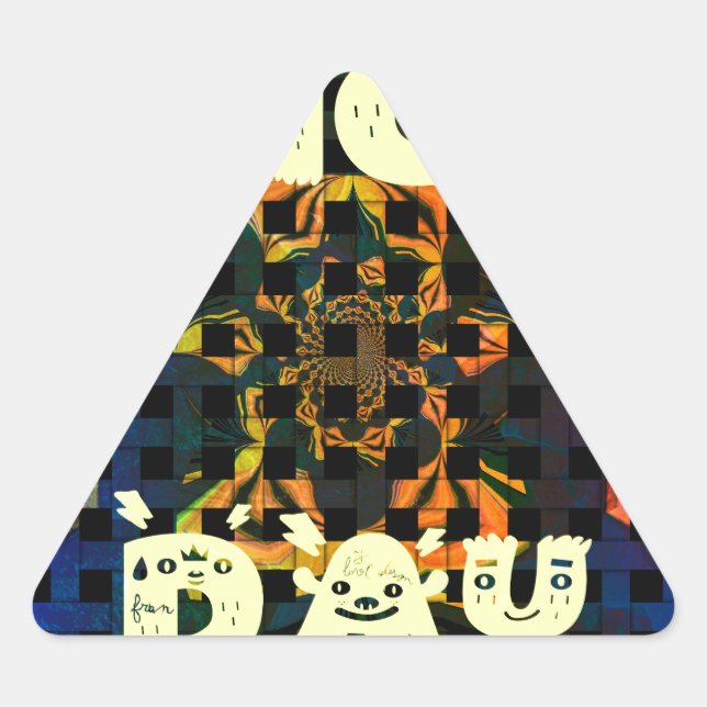 Sticker Triangulaire Beautiful have a Nice Day Text Print vecteur (Devant)