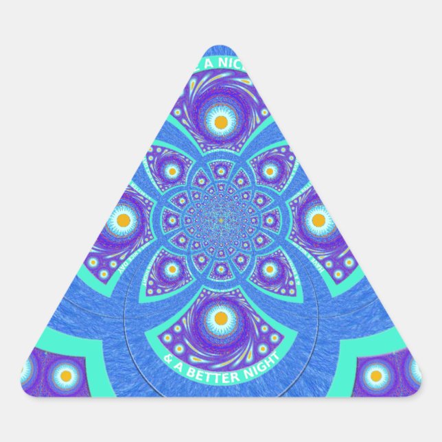 Sticker Triangulaire Belle belle Afrique bleu Mandala Flora design (Devant)