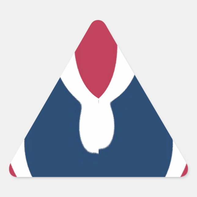 Sticker Triangulaire Belle couleur rouge, blanc, bleu texture Abstraite (Devant)