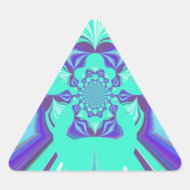 Sticker Triangulaire Belle couleur vectorielle bleu cyan cyan iridescen (Devant)