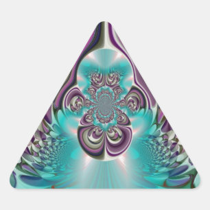 Sticker Triangulaire Belle impression Angélique Purple et Cyan Abstrait