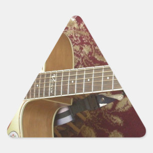 Sticker Triangulaire Belle jolie guitare Vintage sur le Motif Africain
