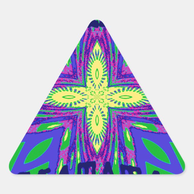 Sticker Triangulaire Belle Oeuvre Tropicale Hakuna Matata Kanga. (Devant)