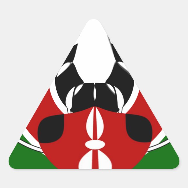 Sticker Triangulaire Belle Tapisserie kenyane : Drapeau kényan Papillon (Devant)